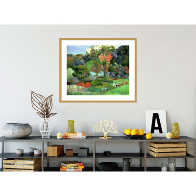 «Landscape at Pont Aven» par Paul Gauguin - Estampe numérique encadrée