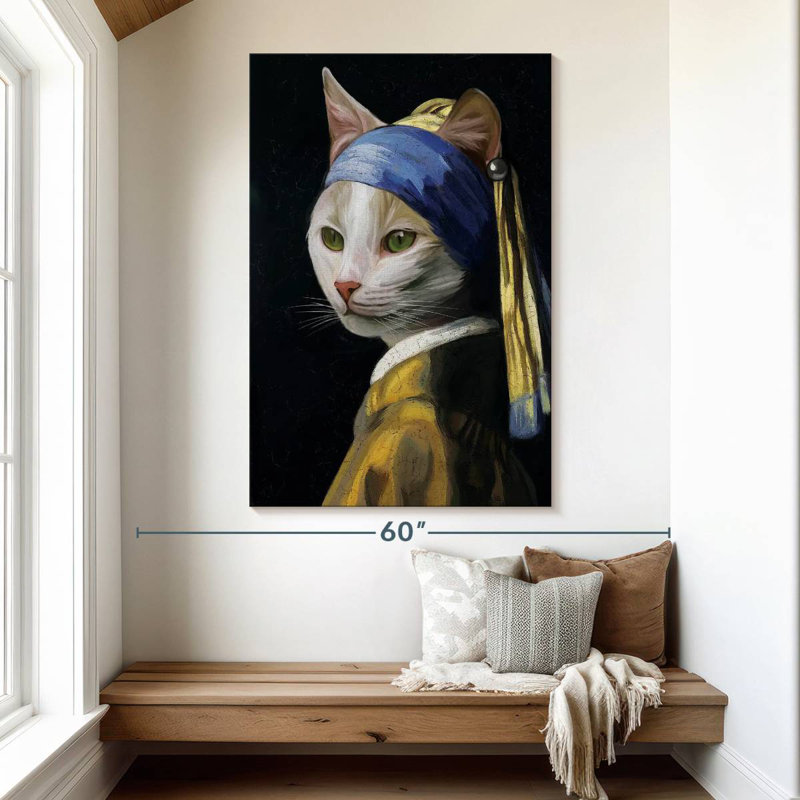 Chat de ketti avec une perle, H 51 po x l 34 po
