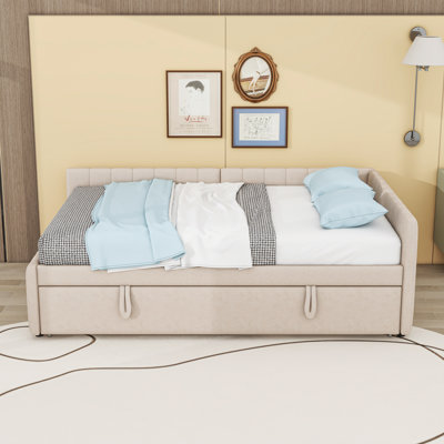 Full Upholstered Daybed with Pop-Up Trundle