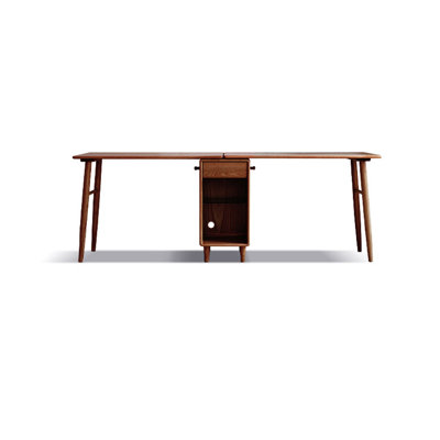 Nut-brown Rectangular Solid Wood with 1 drawers desk