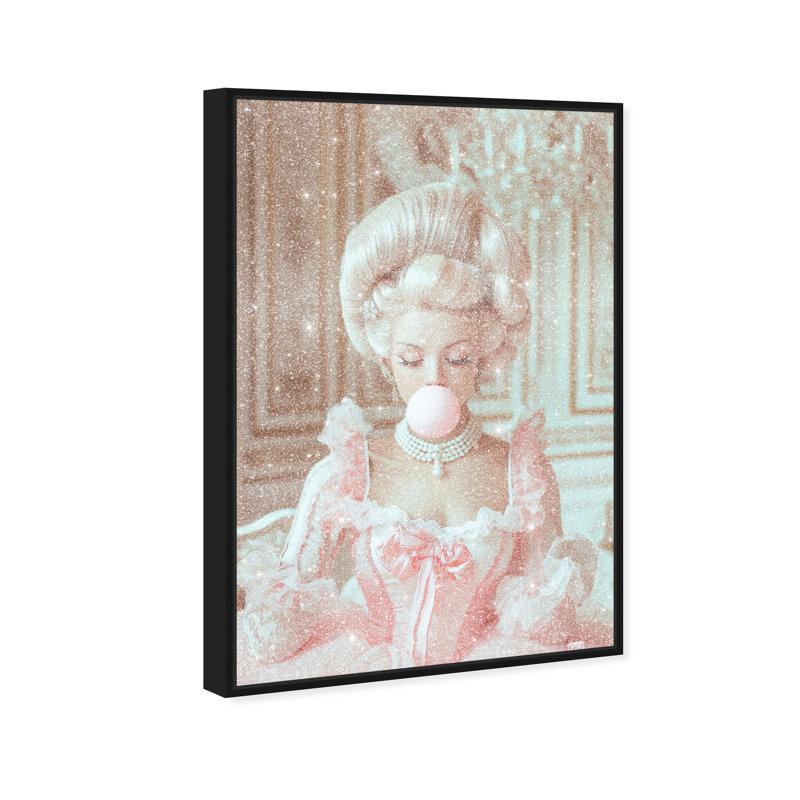 Oliver Gal Bubble Queen Glam - Diamond Dust Framed Canvas Art, Black, 24" H x 16" W