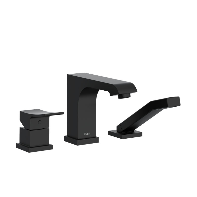 Zendo 3-Hole Deck Mount Tub Filler Trim, Black