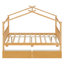 Lit double pleine grandeur en bois avec tiroirs, naturel