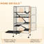 Abri 63 pouces 63 Chinchilla - avec, 6 portes, plateau amovible, fabrication en acier robuste, cage de furet gris, facile à nettoyer, roulant,