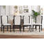 Ensemble de 4 chaises de salle à manger rembourrées, chaises de cuisine capitonnées avec pieds en bois massif et garnitures cloutées-938522853