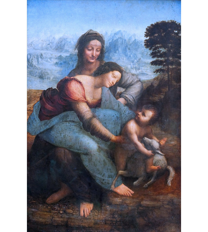 The Virgin And Child With Saint Anne by Leonardo Da Vinci - Wrapped Canvas Print, 46cm H x 31cm W