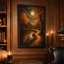 «Glowing Autumn Trees long Winding River Path Halloween», art mural sur toile-1629827552