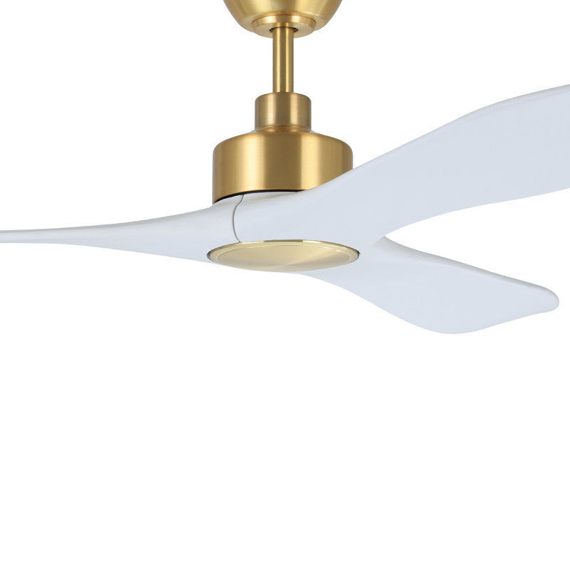 Ventilateur de plafond Zionne, Laiton satiné, Blanc