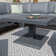 Hagai Square Aluminium Corner Dining Set - with Rising Table & Footstools - Grey