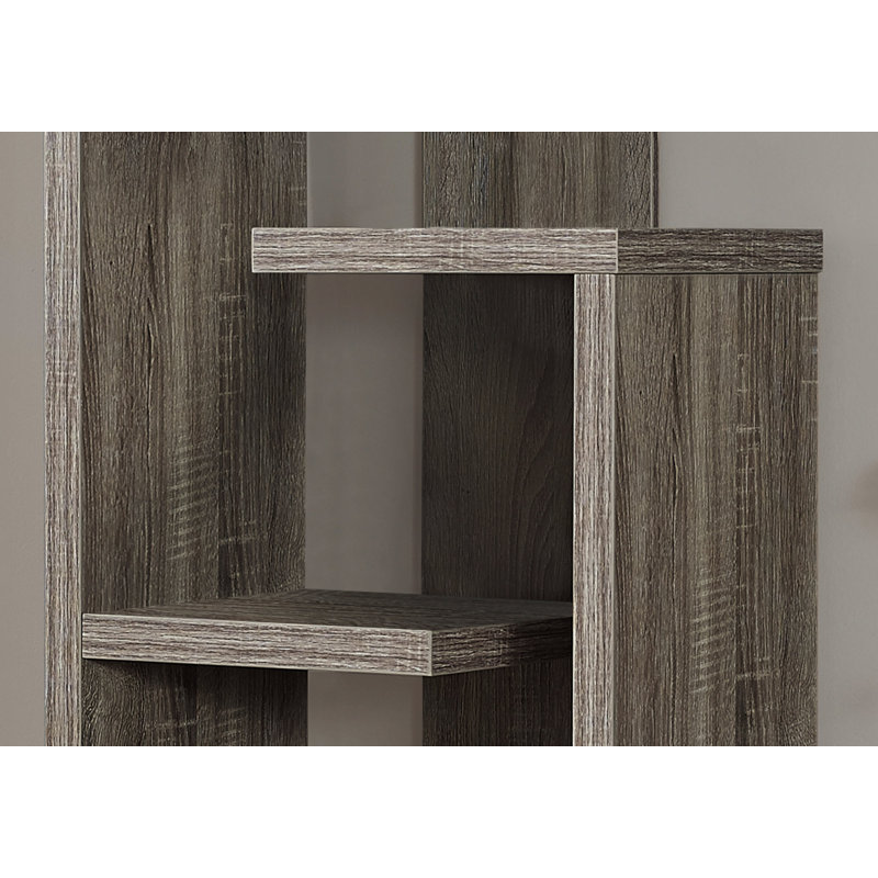 Toto Bookshelf, Bookcase, Etagere, Corner, 5 Tier, 72"H, Office, Bedroom, Laminate, Contemporary, Dark Taupe