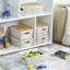 Bacs de rangement en plastique avec couvercles en bambou