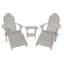 Chaise Adirondack en plastique Milaca avec repose-pieds pliable (ensemble de 2) et table d'appoint pliante-120199272