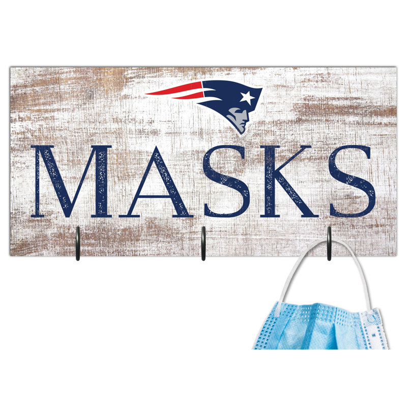 3 - Hook Wall Mounted Coat Rack, New England Patriots