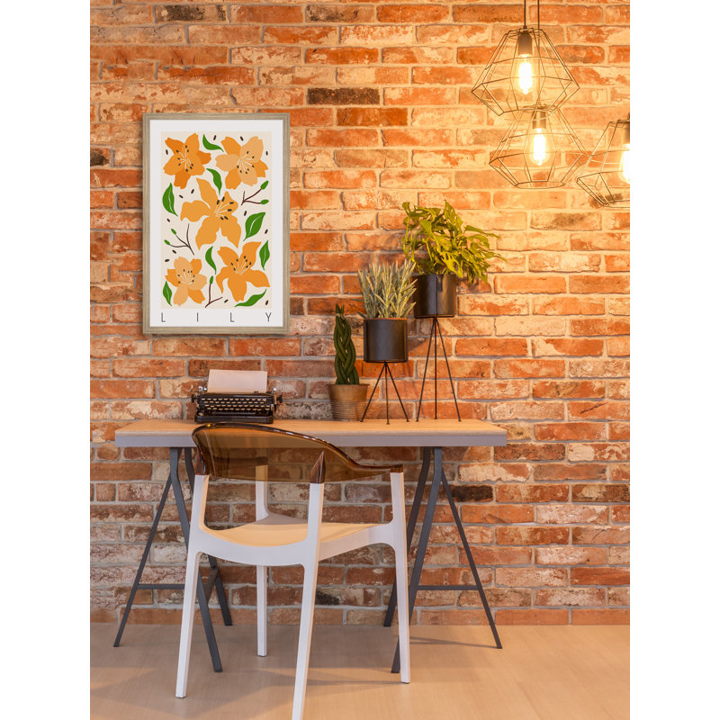 Yellow Lily by Marmont Hill - Single Picture Frame Painting, 30cm H x 30cm W