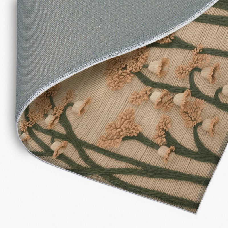 Tapis d'intérieur et d'extérieur brun Botanical, Rectangulaire 2 pi x 3 pi