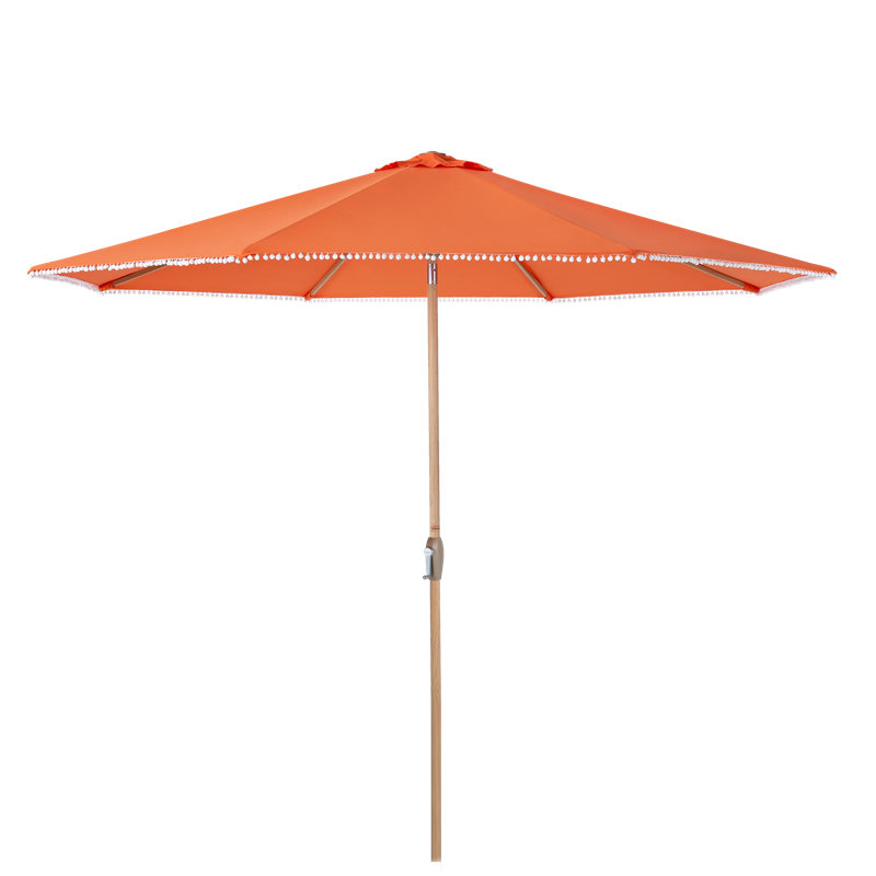 Parasol de patio 10 pi avec frange Europa, Orange