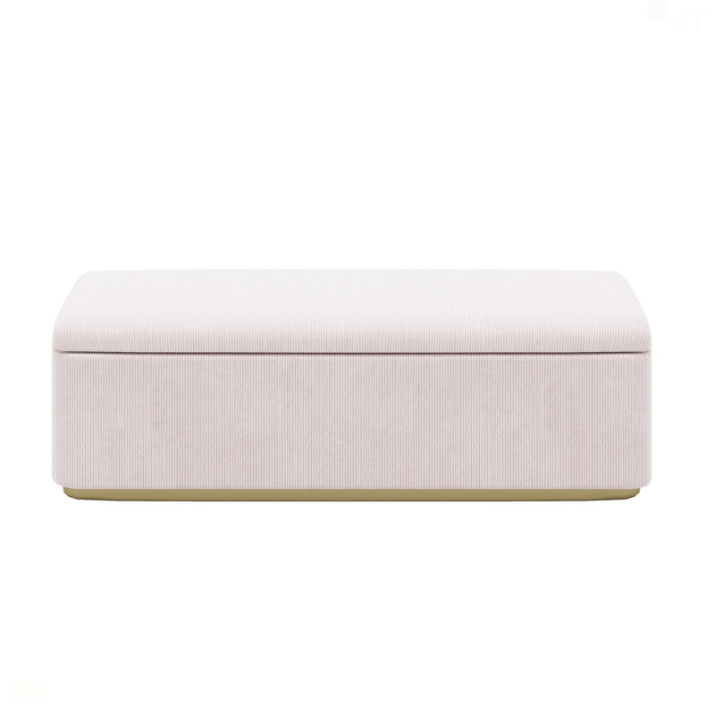 Repose-pieds de rangement 59,5 po Corduroy, Rose