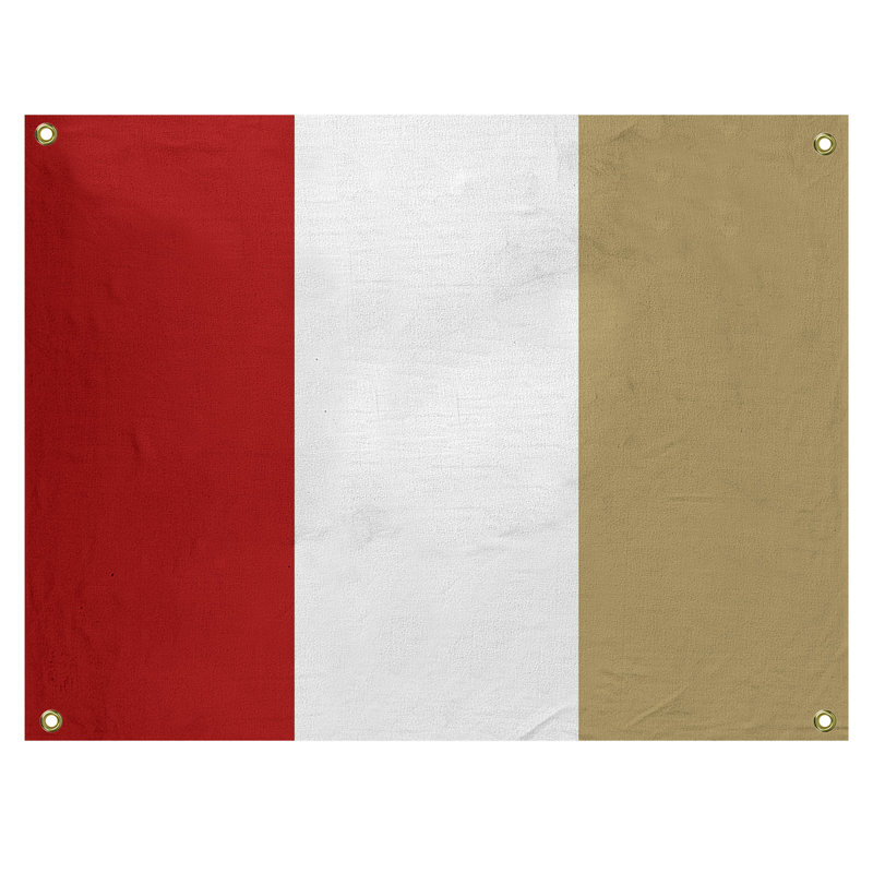 Tapisserie de polyester san francisco, H 50 po x l 59 po, Rouge / blanc / or