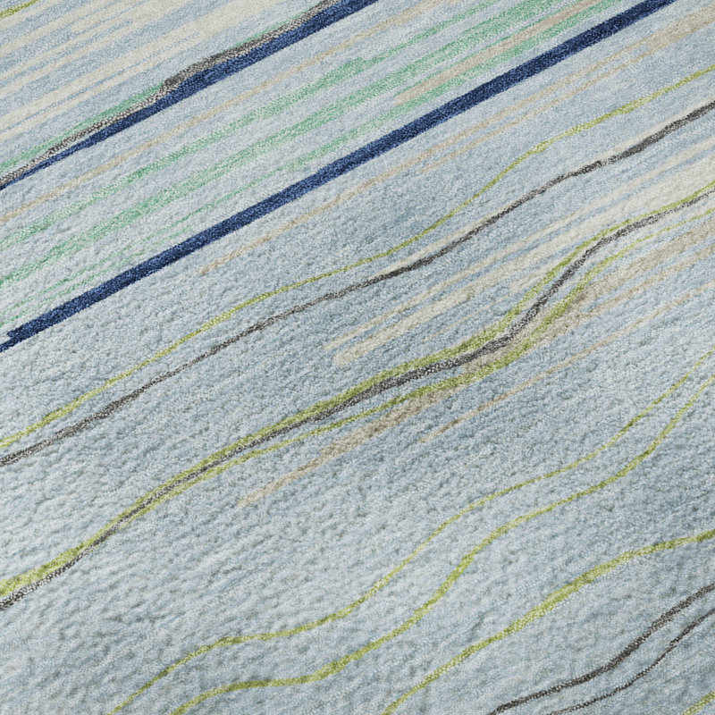 Premium Machine Washable Lyndhurst AMF996 Stripes Rug, Runner 2'3" x 7'6"