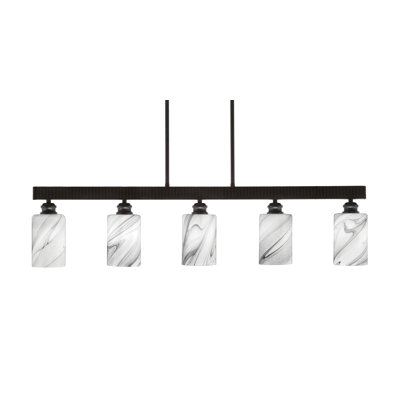 Barre d'éclairage à 5 lumières Edge avec verre de 4 po