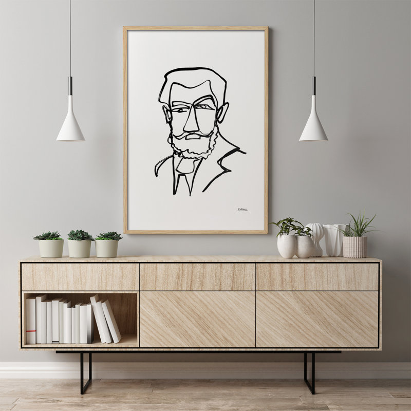 Design Hombre Mayor by Bruno Vázquez - Single Picture Frame Painting, 90cm H x 60cm W x 3cm D