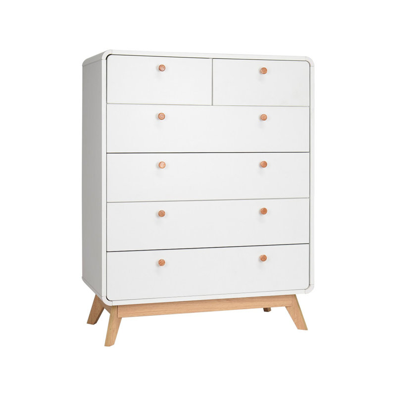 Commode 6 tiroirs Jhania, Blanc