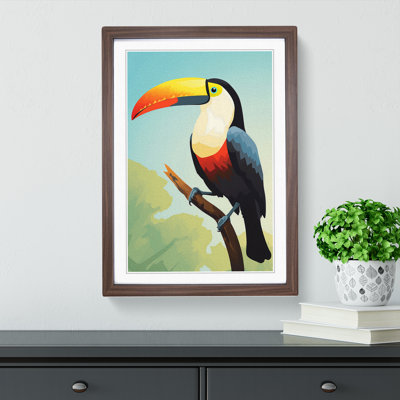 Toucan Minimalism - Single Picture Frame Print on Wood