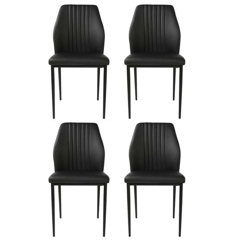 Caldanagh Upholstered Dining Chair（set of 4）, Black