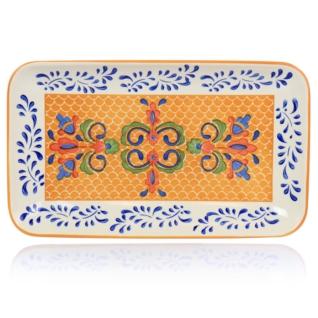 Hand Painted Tierra Serving Platter Tray Laurie Gates
