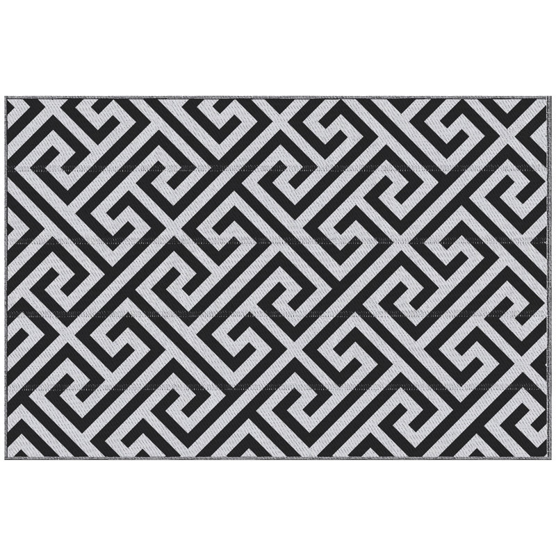 Kallas Hand Woven Black/White Indoor / Outdoor Rug
