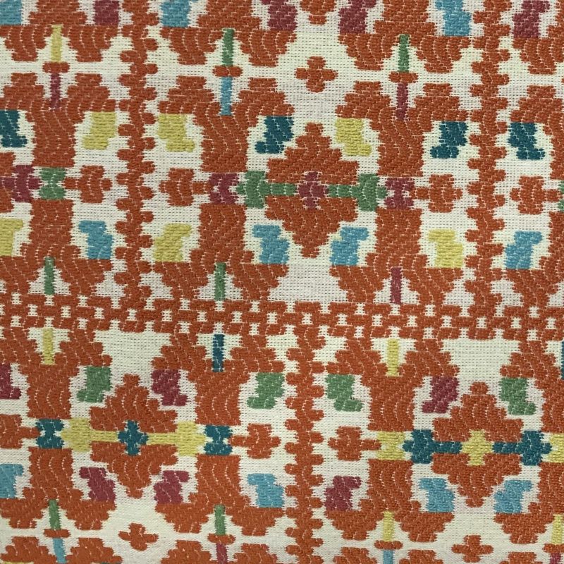 Coussin damassé Morocco, 24 po x 24 po, Multicolore