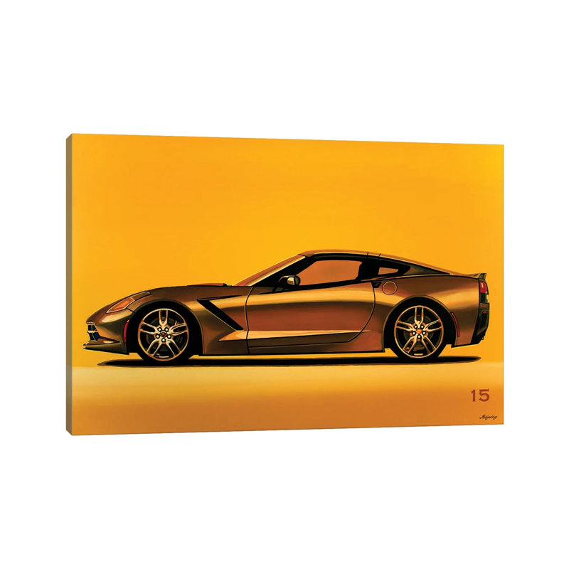 Chevrolet Corvette Stingray 2013 1 Piece Wrapped Canvas Wall Art, 66.04 cm H x 45.72 cm W x 1.91 cm D
