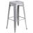 Colbert 30'' Round Metal Indoor-Outdoor Bar Table Set with 4 Square Seat Backless Stools-24678661-24678664