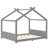 Queen House Floor Bed with Support Slats, Solid Wood Frame, No Box Spring Needed, and Open Construction-1891582144-1890033502