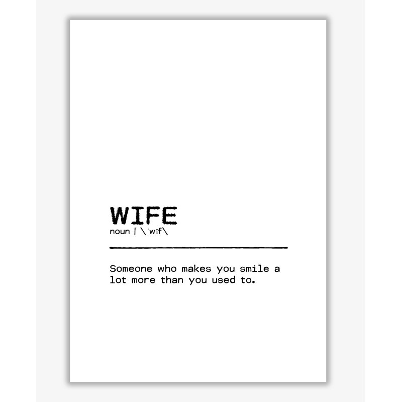 Wife Smile - Print, No Frame, 30 cm H x 21 cm W x 1 cm D