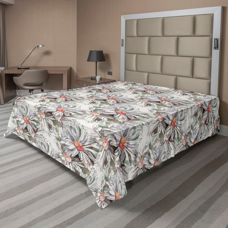 Drap de couleur camouflage Ambesonne, Drap plat pour très grand lit californien