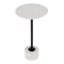 Melani 13 in. W Round Marble and Iron Side Table