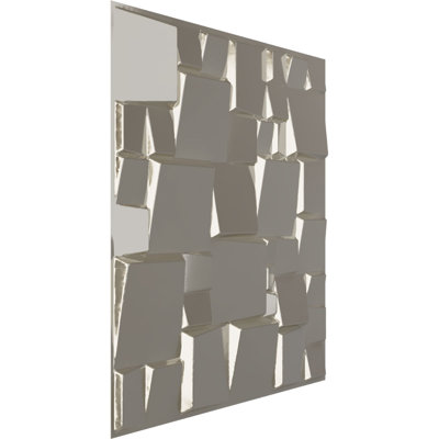L 19 5/8 po x H 19 5/8 po Panneau mural décoratif carré EnduraWall 3D moderne, chrome brillant (couvre 2,67 pieds carrés)