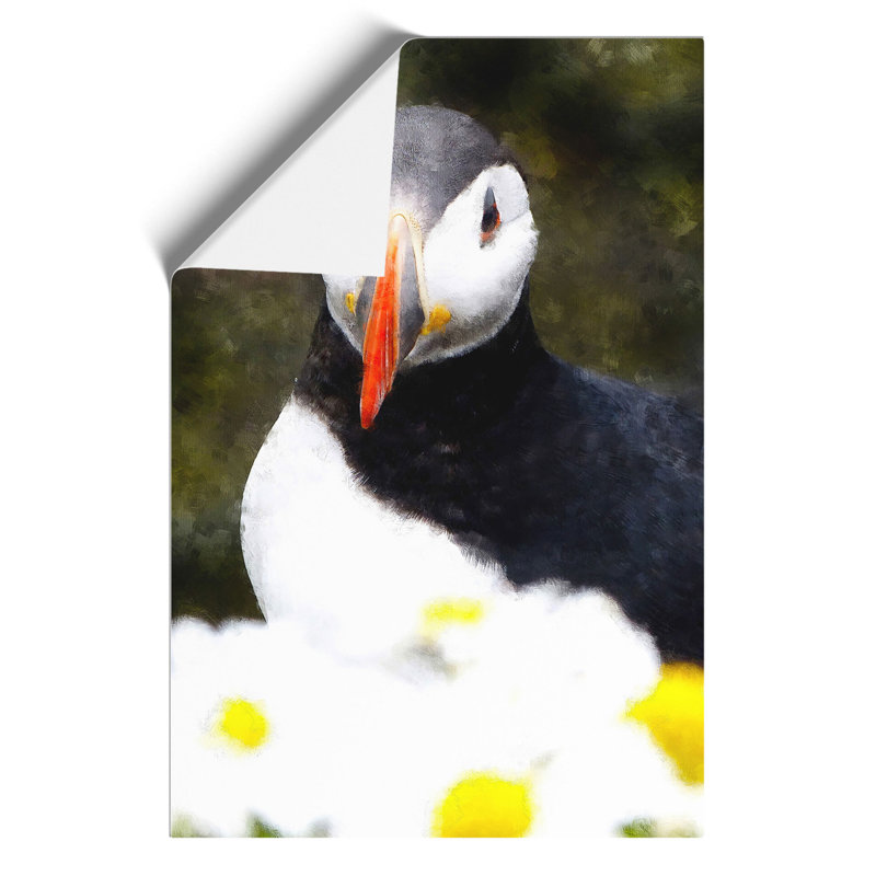 Atlantic Puffin Birds Painting - Frameless Print, 59cm H x 42cm W x 0.1cm D