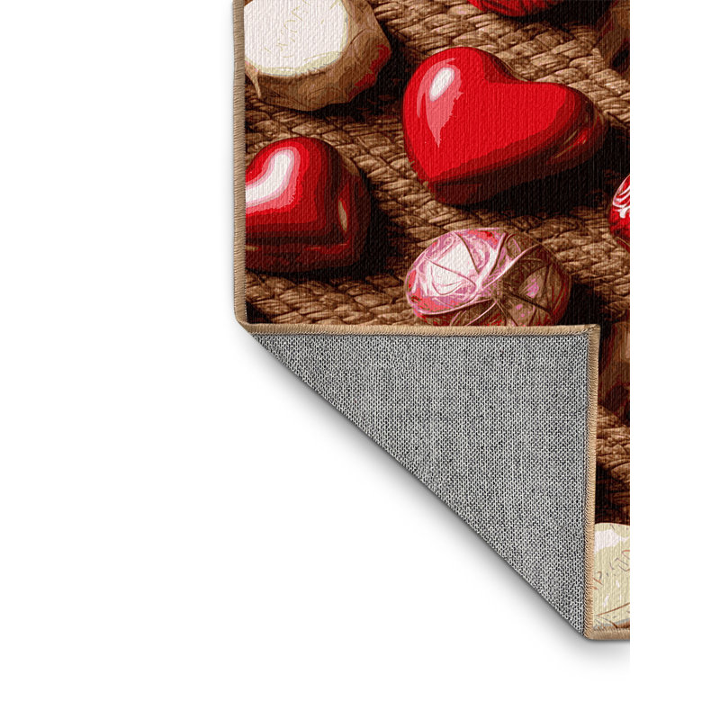  Washable Valentines chocolates Desserts Area Rug, Rectangle 3' x 5'