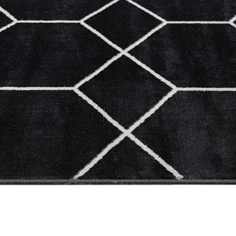 Tapis moderne avec motif géométrique en treillis, Rectangulaire 8 pi x 10 pi