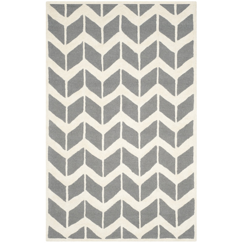 Ellicott Hand Tufted Wool Chevron Rug, Rectangle 3' x 5'