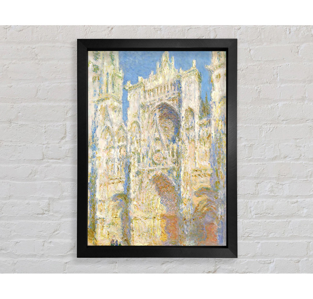 Monet Kathedrale von Rouen im Sonnenlicht von Claude Monet - Einzelne Bilderrahmen Kunstdrucke