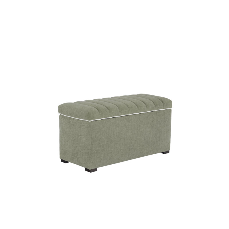 Angela Channel Tufted Storage Bench, Moss