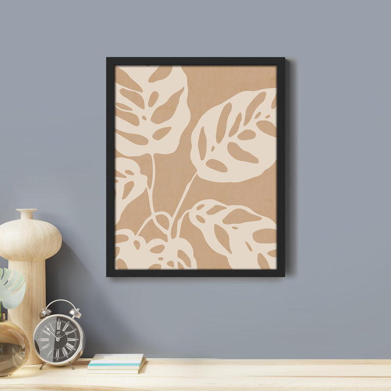 «Palm Monstera Green Leaf» sur papier, H 10 po x l 8 po, Noir