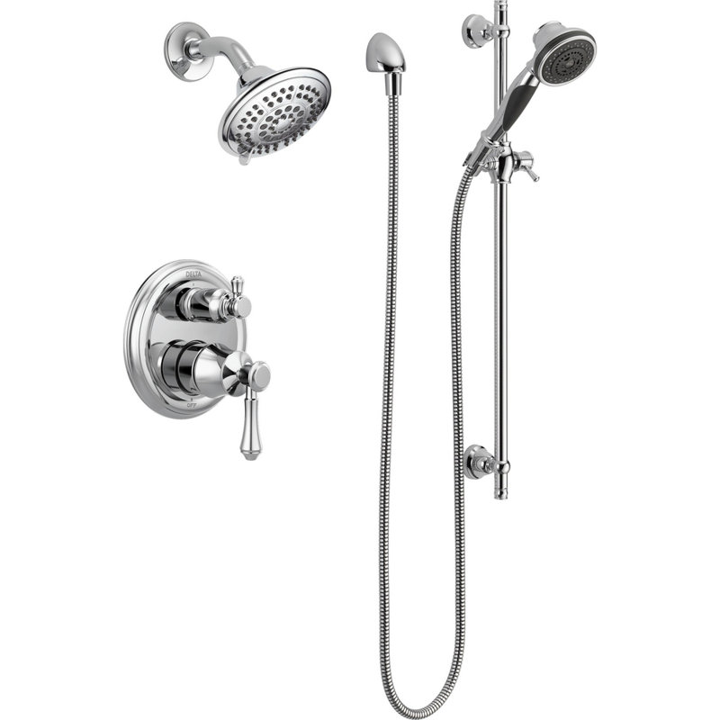 Linden 14 Series Complete Shower System with Rough-in Valve and Monitor, Chrome