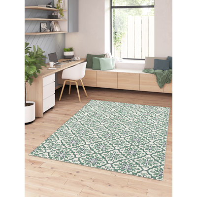 Carole Damask Indoor / Outdoor Area Rug