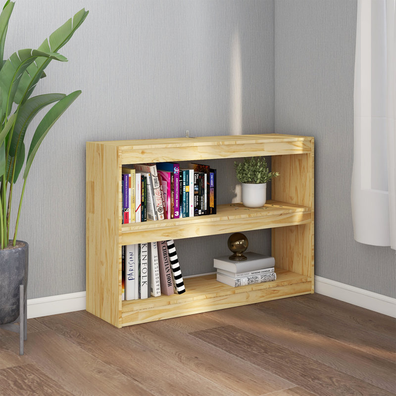 Book Cabinet/Room Divider, Smoked Oak, (2 Shelves) 72cmH x 100cmW x 30cmD