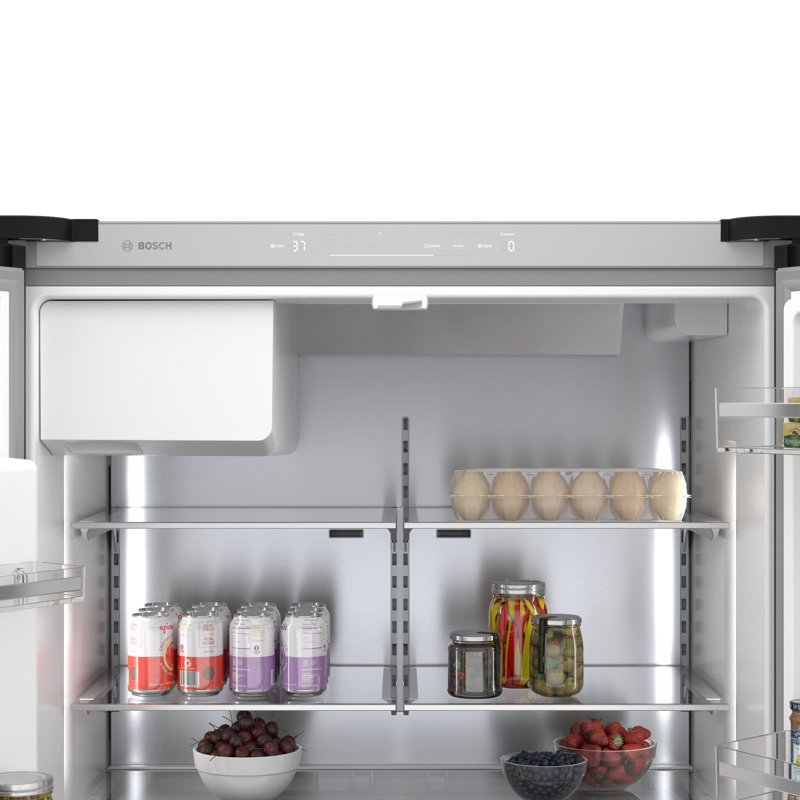 Free-Standing Fridge-Freezer, Black Stainless Steel