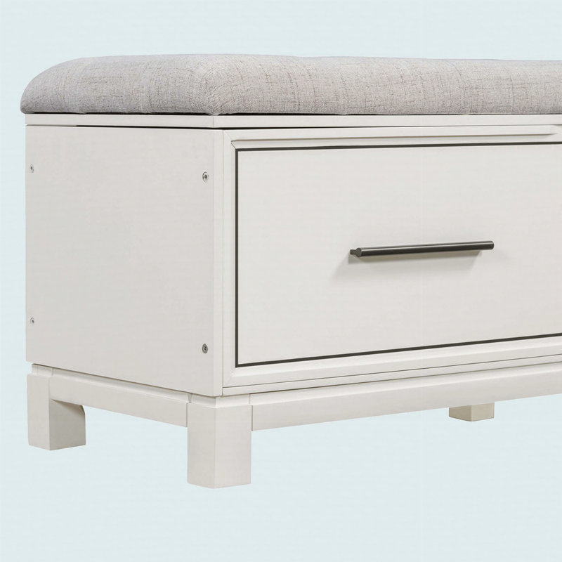 Shoe Bench With Removable Cushion, Entryway Bench With Hidden Storage, White